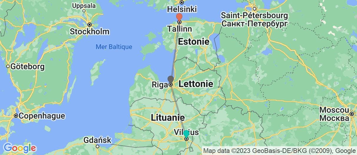 Map of Merveilles des Pays Baltes